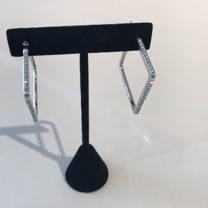 Silver Square Hoop Earrings